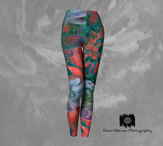 Leggings Tights Floral Abstract Tights Colorful Leggings Colourful