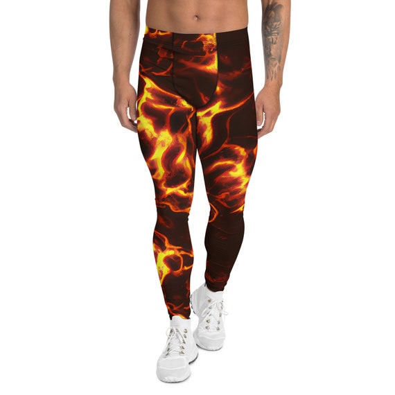 Leggings Flame Leggings Men's Leggings With - Etsy