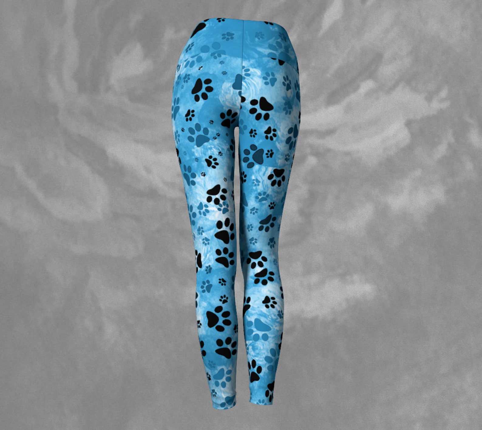 Blue Paw Print Leggings Dog Paws Print Fashion Leggings Yoga Etsy