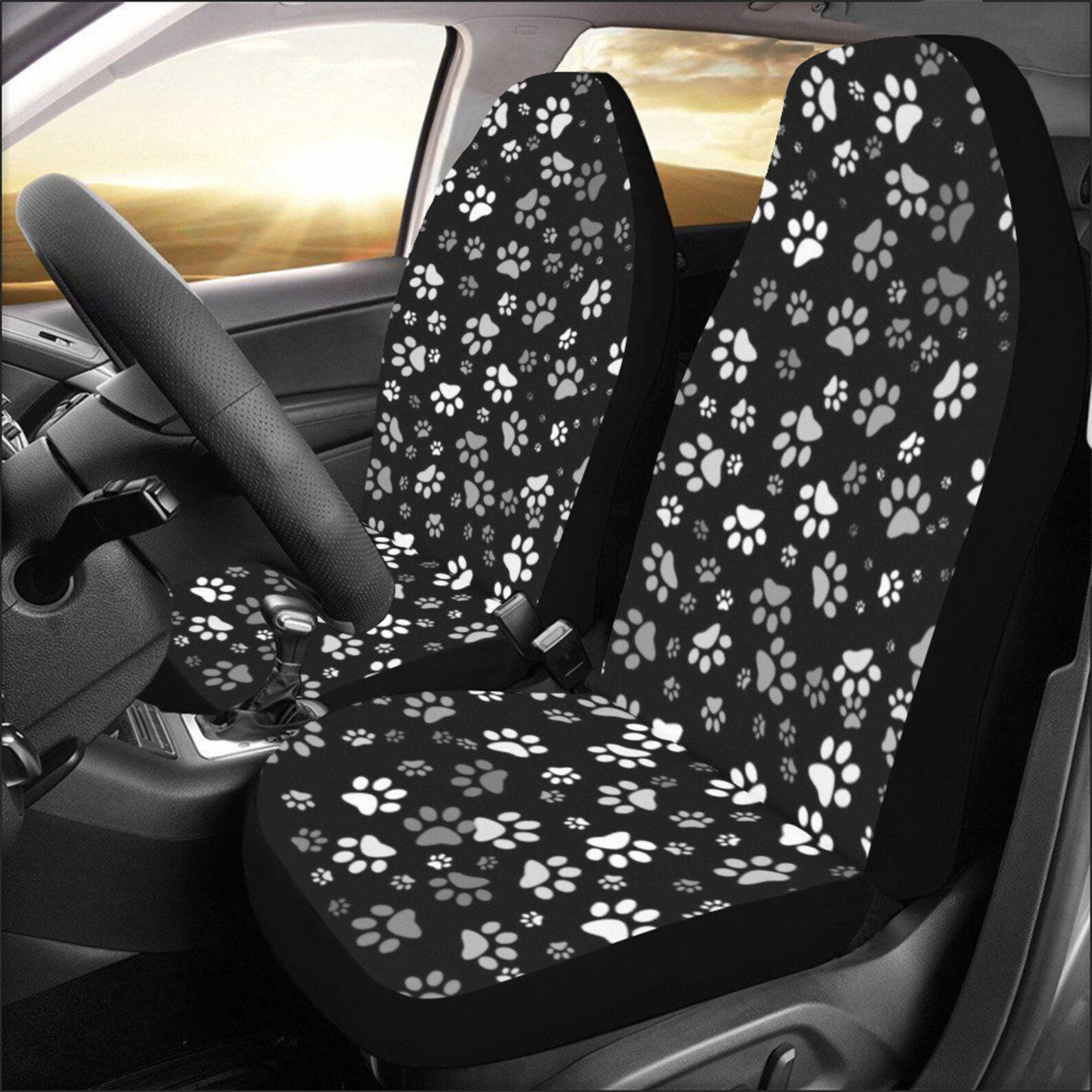 Dog Paw Car Seat Covers Black Paw Print Car Seat Coverings - Etsy