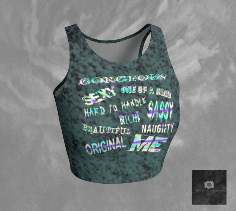 Sexy Crop Top Green Sleeveless Tight Top Tank Crop Top Printed Etsy