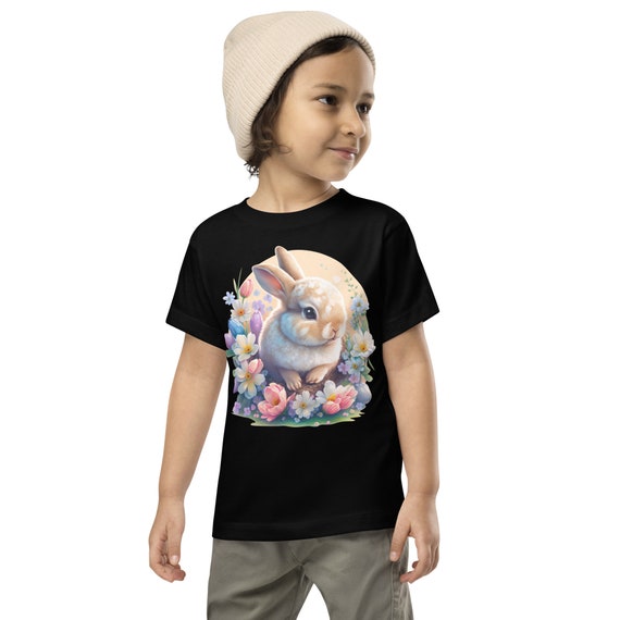 Toddler Tee Shirt Easter Bunny Shirt Toddler Short Sleeve Tee - Dawn Mercer Designer Wear