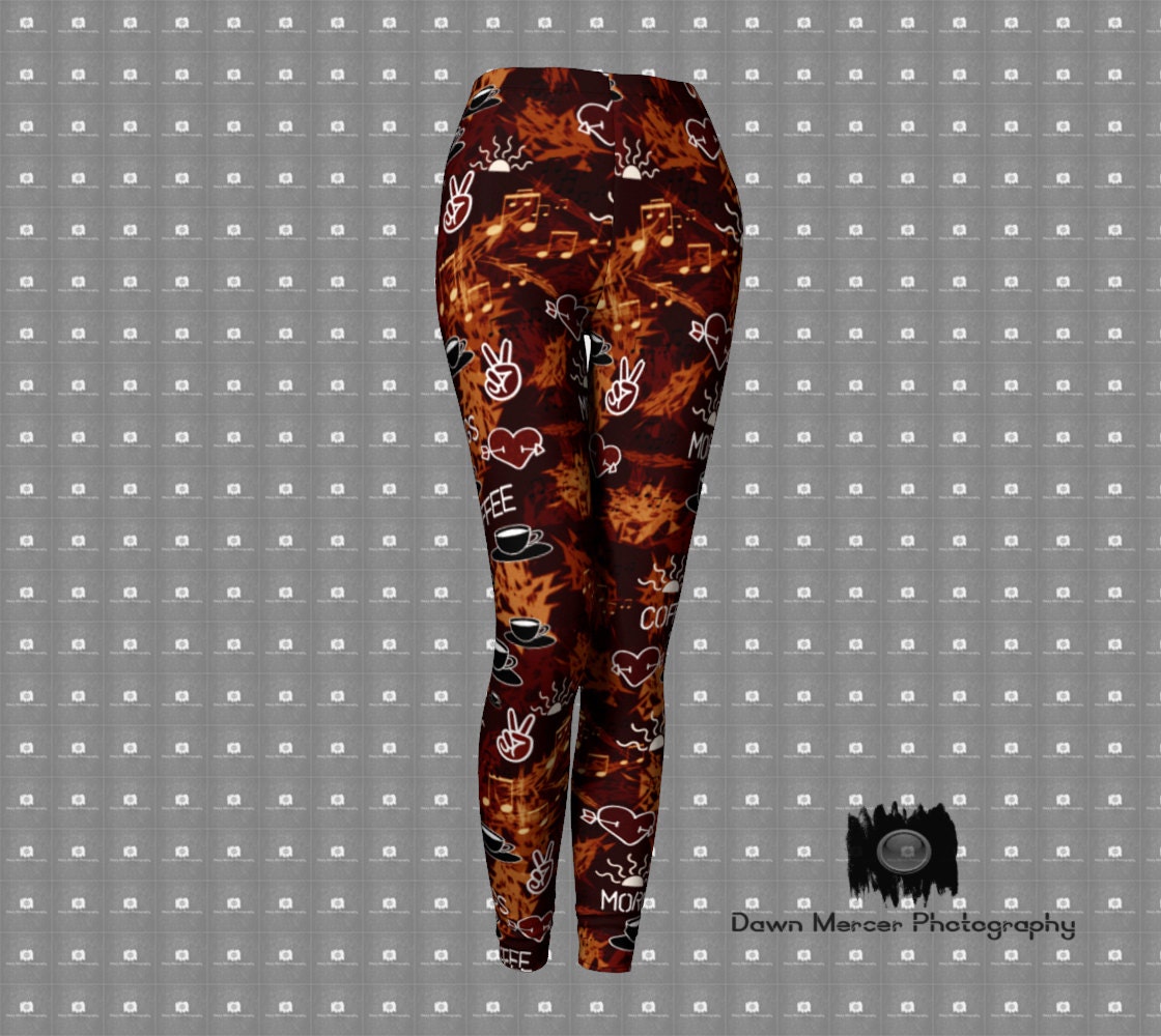 Coffee Leggings Coffee Print Leggings 