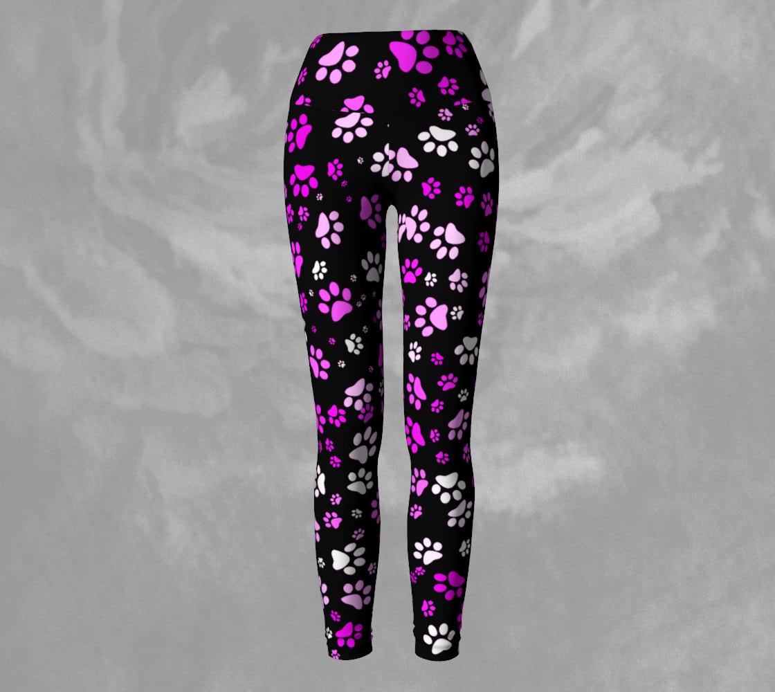 Dog Paw Pattern Leggings Doggie Paw Tights Dog Print Yoga Etsy