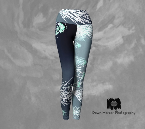 blue printed leggings