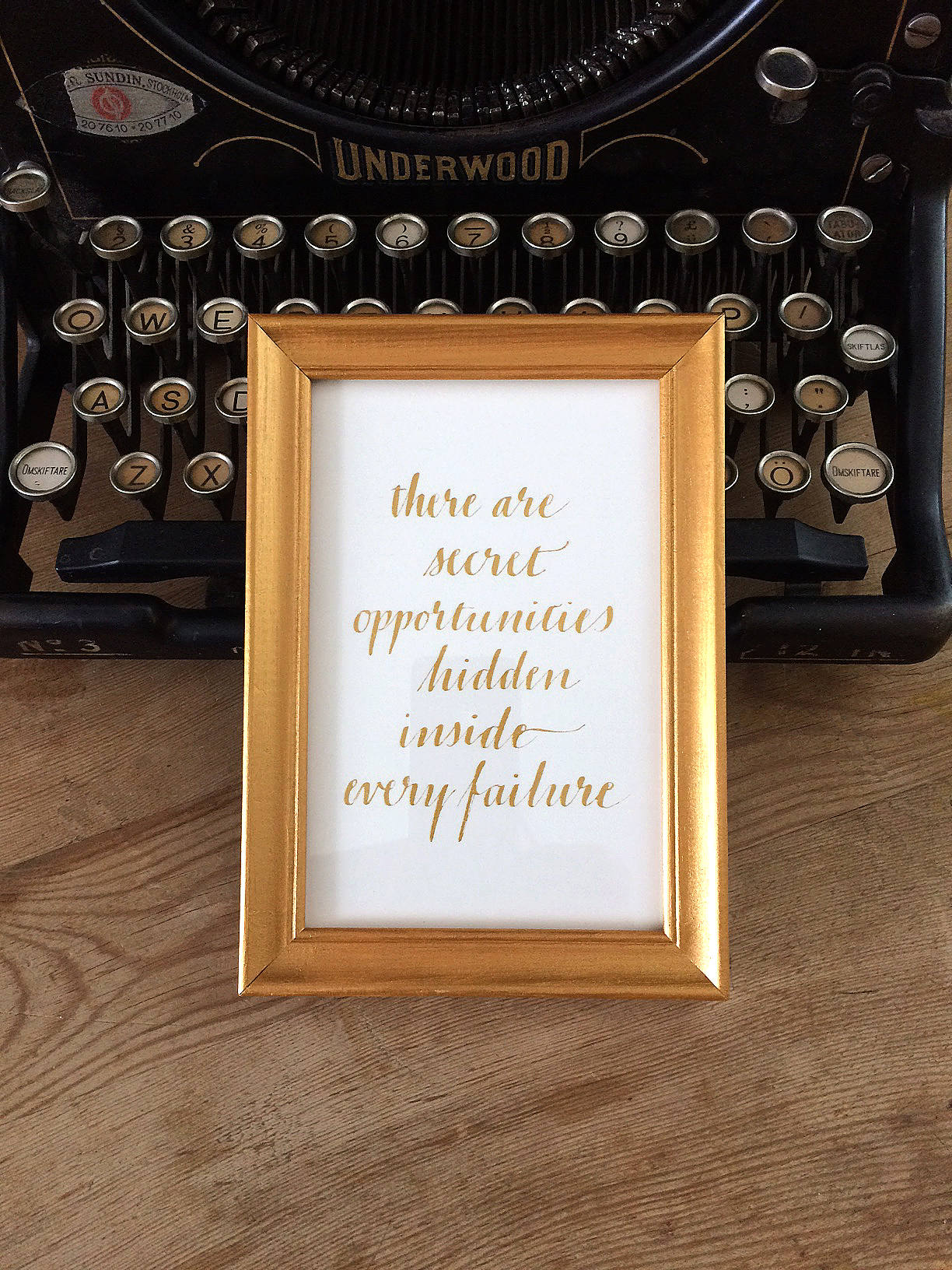Small Framed Miniature Calligraphy Handwritten Motivational Quote
