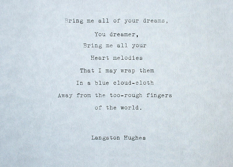 Typé citation Langston Hughes poème machine à écrire