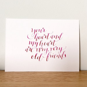 Citation Hafez, carte manuscrite, carte d'amour, carte de calligraphie, poésie persane, carte avec enveloppe, différentes couleurs, carte OOAK, cadeau pour lui, cadeau pour elle