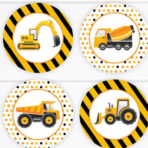 Printable Construction Cupcake Toppers Construction Cake Etsy