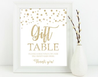 Gold Gift Table Sign Etsy