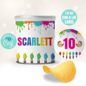 EDITABLE Printable Paint Chips Stack Label Template, Chips Can and Lid ...