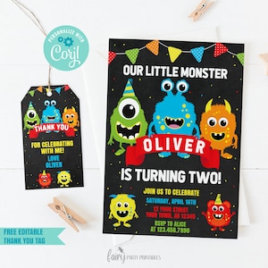 EDITABLE Printable Monster Boy Birthday Invitation Halloween - Etsy