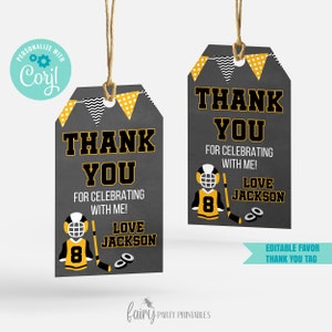 EDITABLE Hockey Birthday Invitation Template, Hockey Sports Invitation, Boy Hockey Birthday Invitation, Hockey Thank you Tags, Hockey Evite image 2