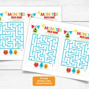 Printable Monster Birthday Game Cards Little Monster Birthday - Etsy
