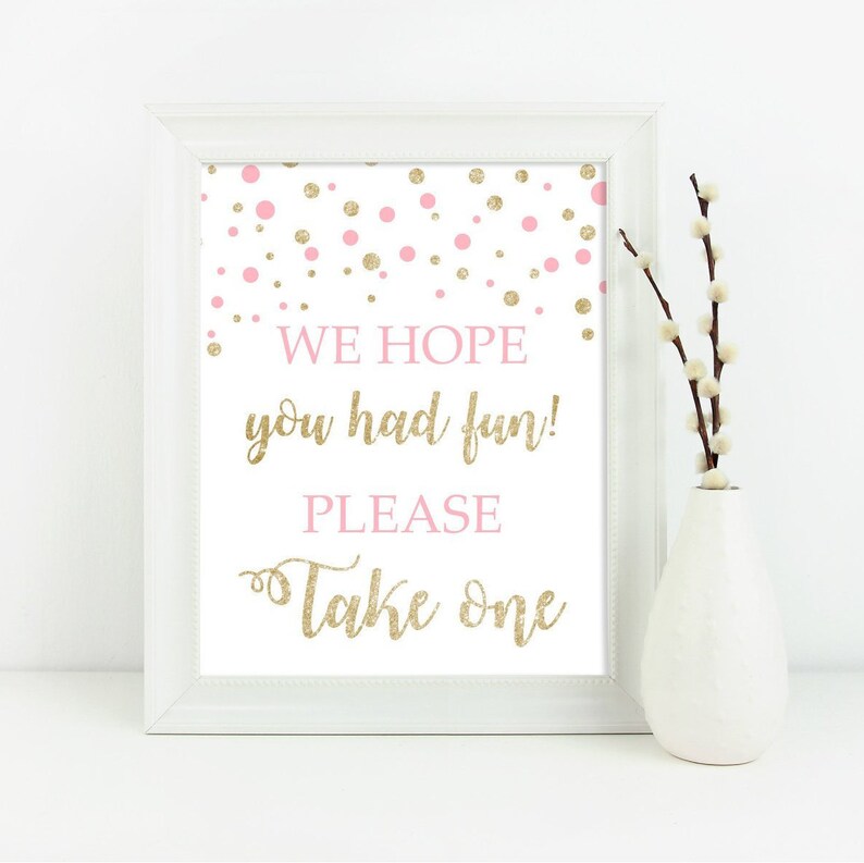 Printable We Hope You Had Fun Please Take One Table Sign | Etsy
