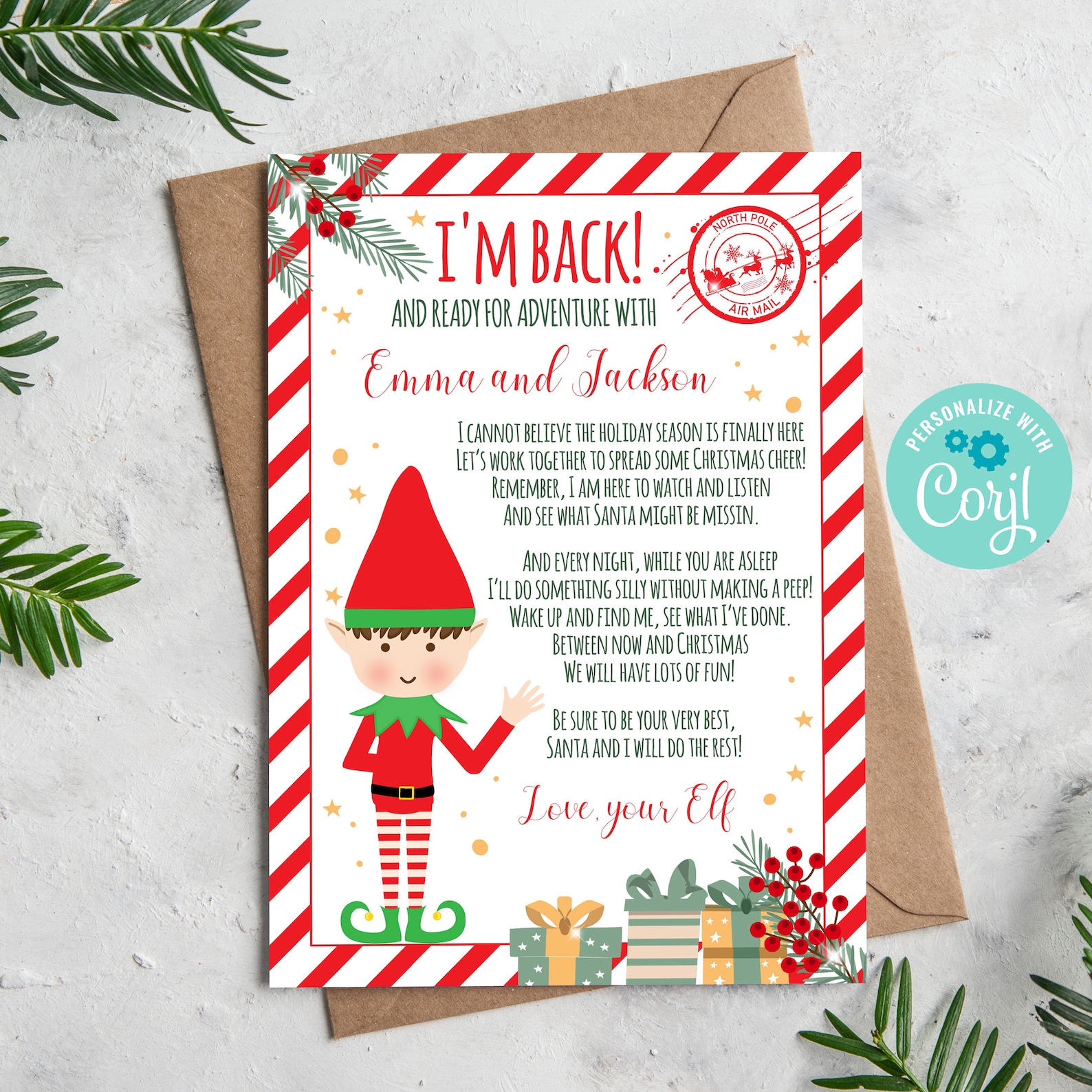 EDITABLE Elf Arrival Letter Elf Return Letter Template Elf Etsy