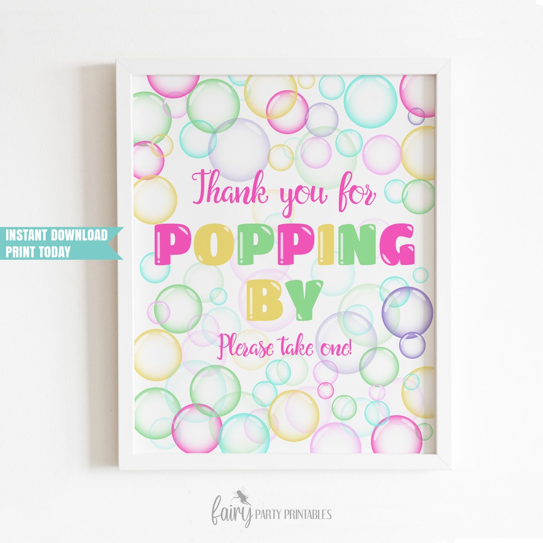 Printable Bubbles Favor Birthday Table Sign Party Favors - Etsy
