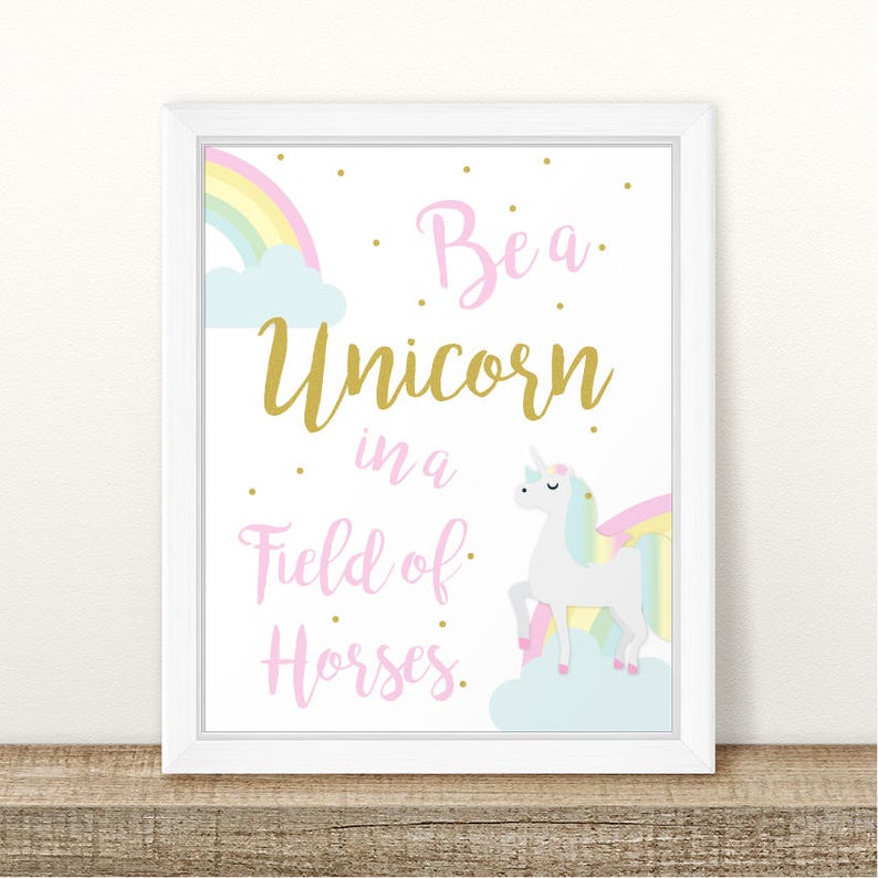 Printable Unicorn Birthday Sign Rainbows and Unicorns - Etsy