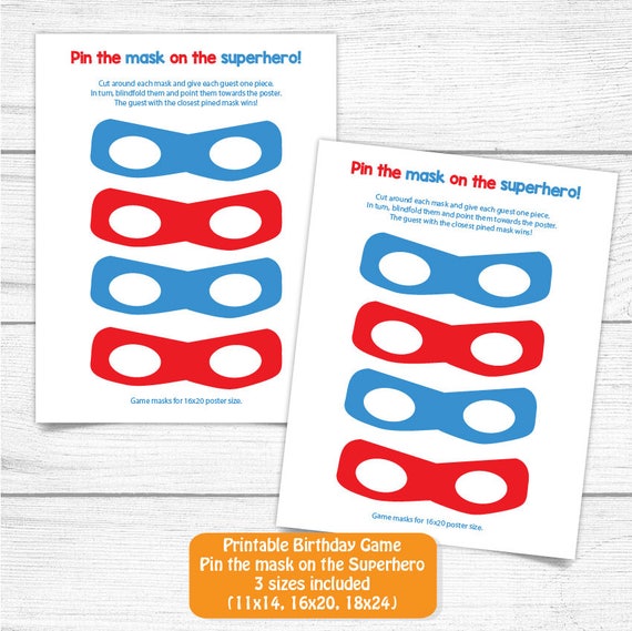 Printable Superheroes Birthday Game Birthday Party Pin the - Etsy