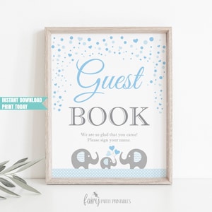 Printable Elephant Baby Shower Guest Book Sign Baby Shower - Etsy