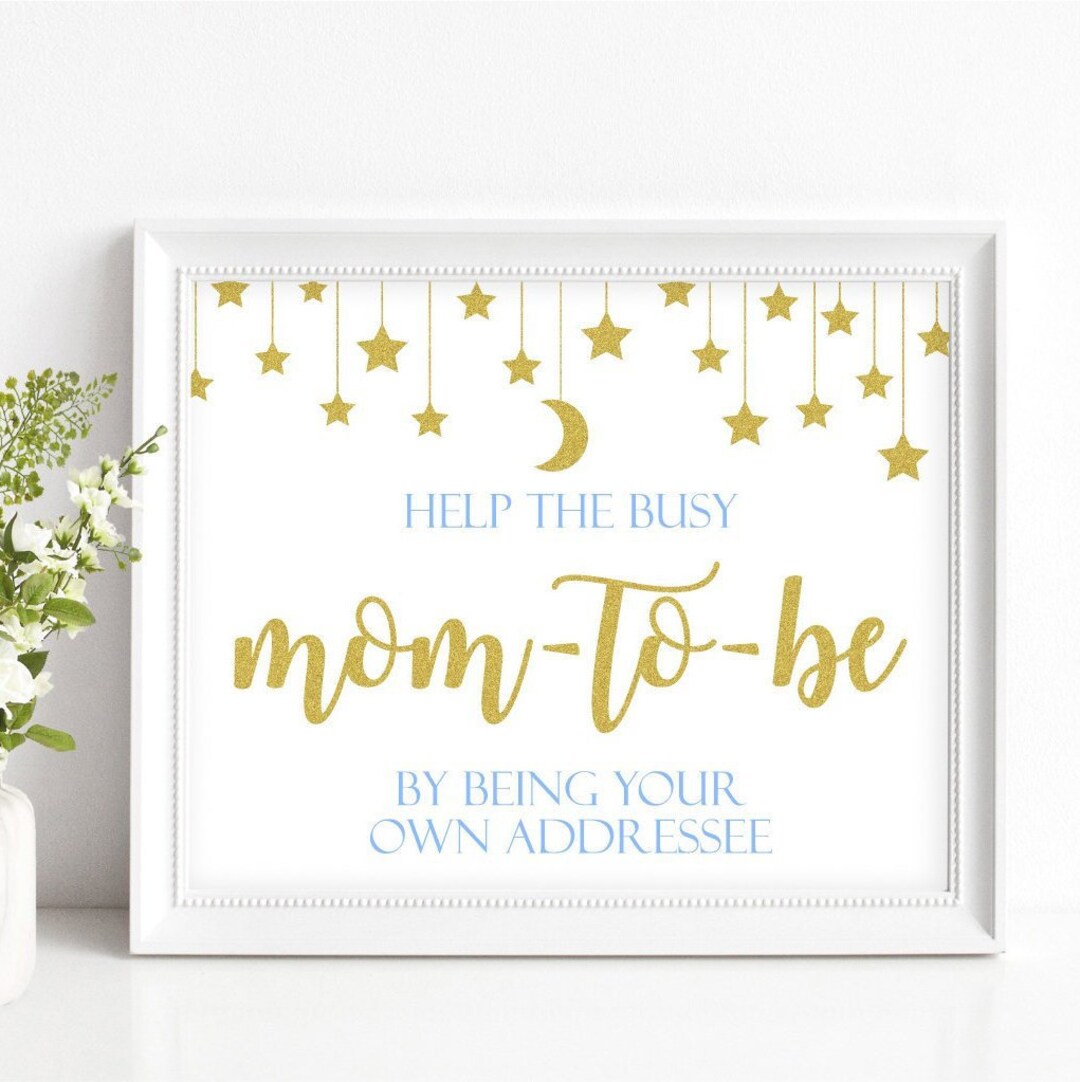 Printable Twinkle Twinkle Little Star Gold Blue Baby Shower - Etsy