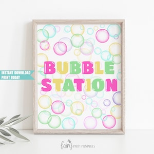 Bubble Station Geburtstag Tischschild, Bubble Geburtstagsschild, Bubble Station Geburtstagsschild, Summer Bubbles Geburtstagsschild SOFORT DOWNLOAD