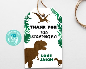 Dinosaur Party Favor Header Card and Bags ONLY, Thank You for Stomping ...