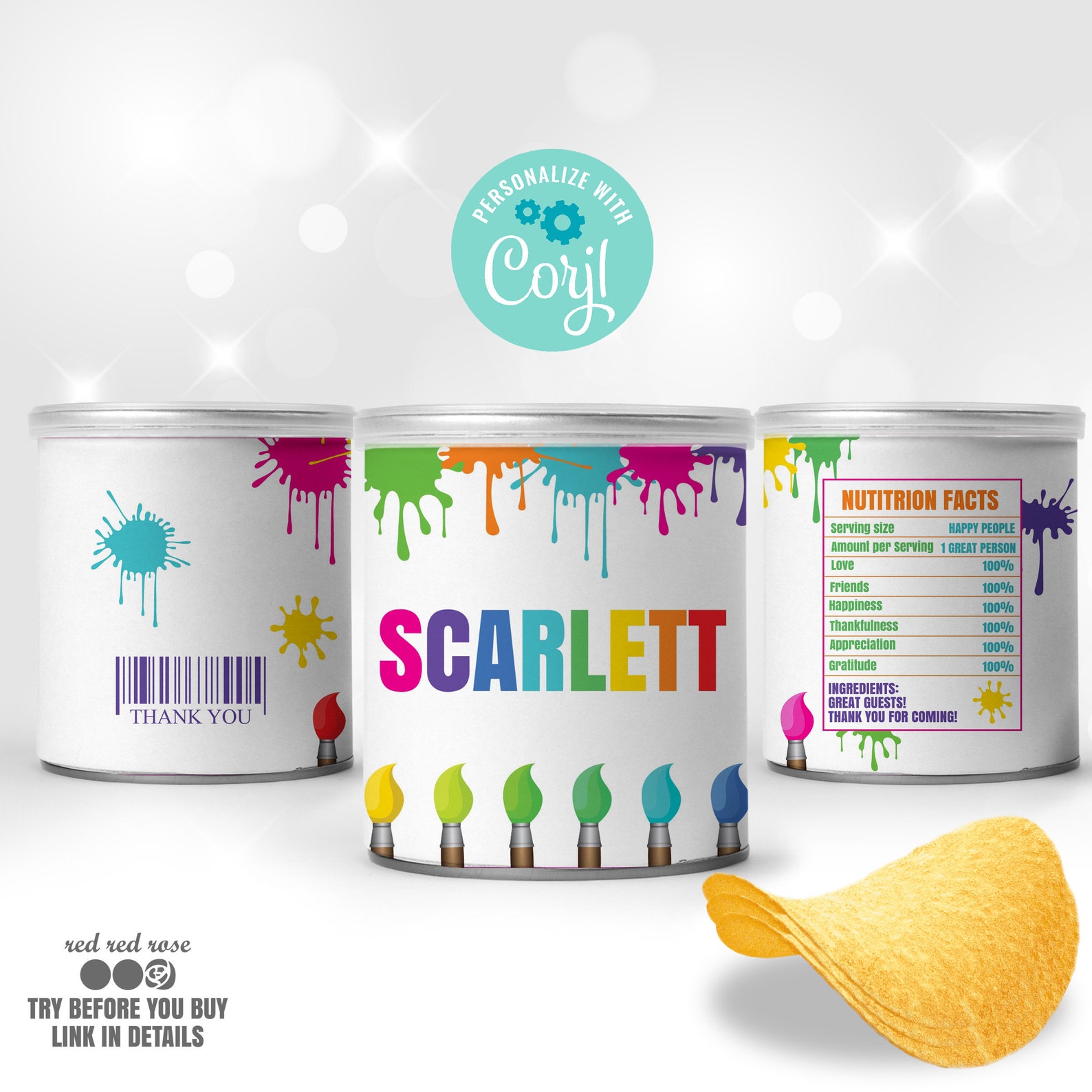 EDITABLE Printable Paint Chips Stack Label Template Chips Can Etsy