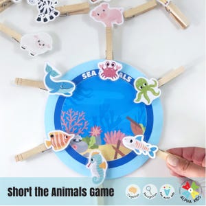 Attività stampabile breve sugli animali, attività di abbinamento degli animali, gioco educativo divertente, gioco di riconoscimento degli animali DOWNLOAD IMMEDIATO