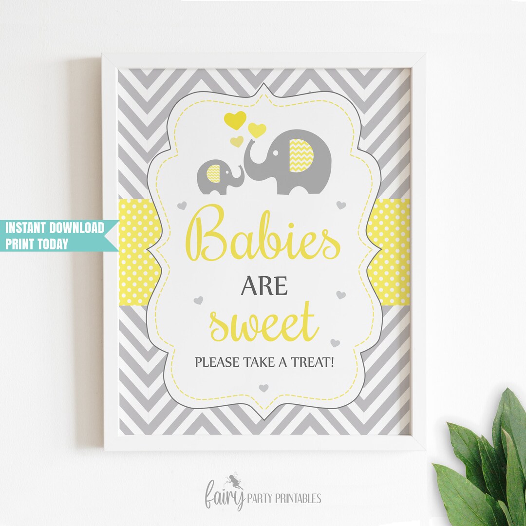 Printable Elephant Baby Shower Shower Favors Sign, Elephant Printable ...