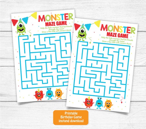 Printable Monster Birthday Game Cards Little Monster Birthday - Etsy