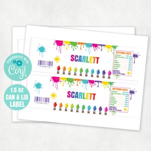EDITABLE Printable Paint Chips Stack Label Template, Chips Can and Lid ...