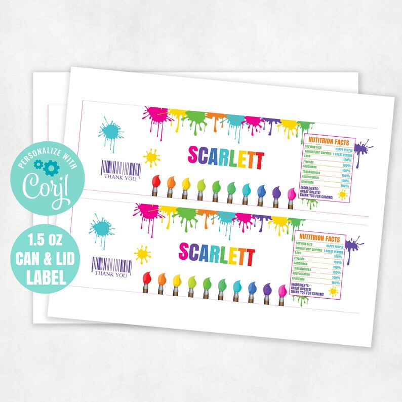 EDITABLE Printable Paint Chips Stack Label Template Chips Can - Etsy