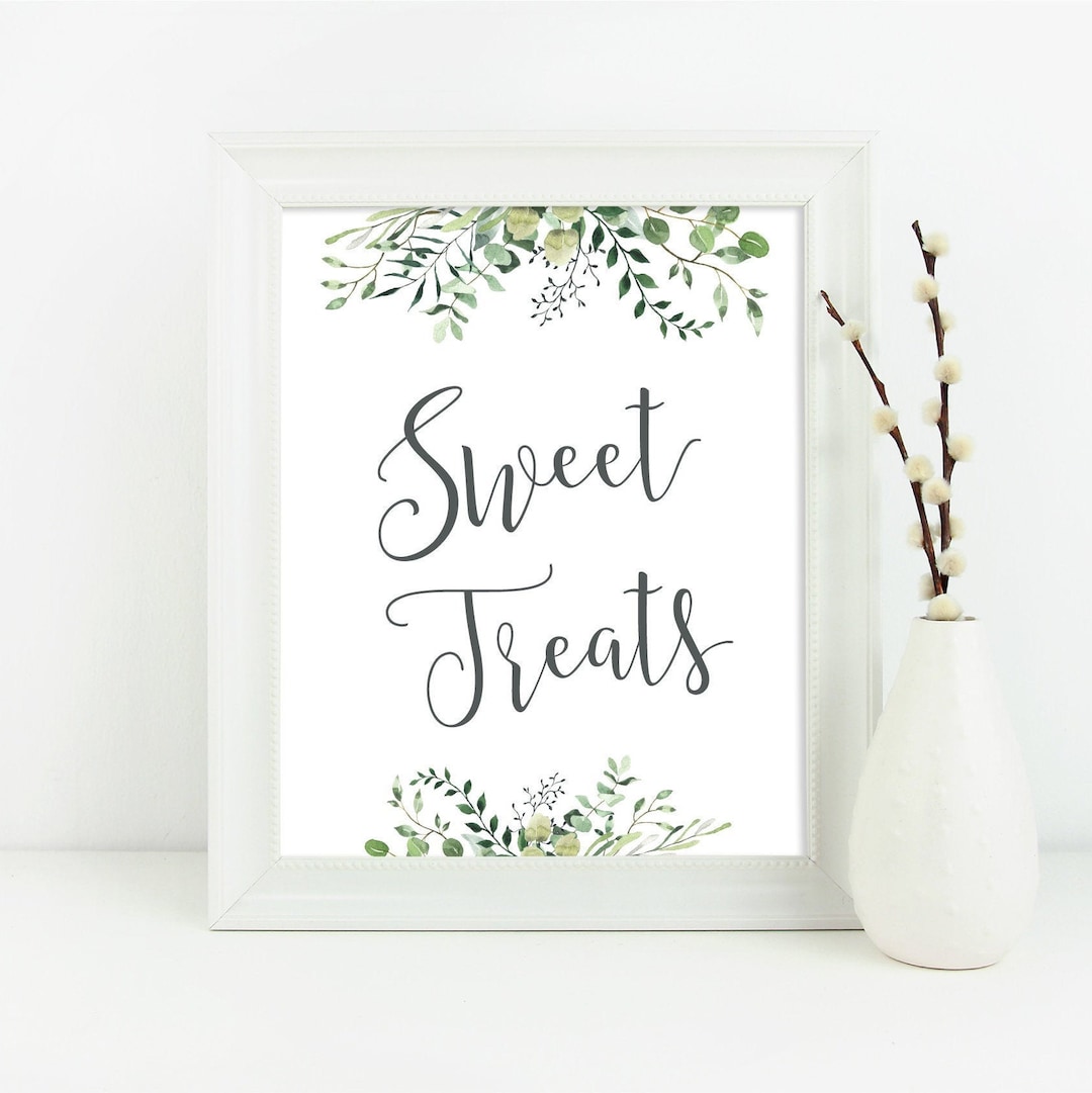 Greenery Sweet Treat Printable Sign