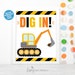 Printable Construction Table Sign Bundle, Gift Table Sign, Dig in Sign ...