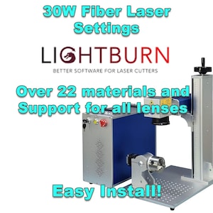 Arquivo de biblioteca Ultimate 30w Fiber Laser LightBurn: diversos materiais e acabamentos para gravação, gravação e recozimento de precisão para download