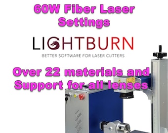 60W fiberlaser LightBurn-bibliotek: Graveringsinställningar för metaller, polymerer (nedladdning)