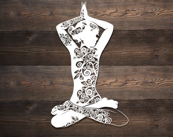 Yoga Mandala SVG File - Laser, CNC, Cricut