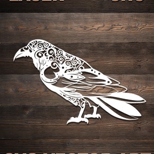 Fichier SVG mandala corbeau - Laser, CNC, Cricut