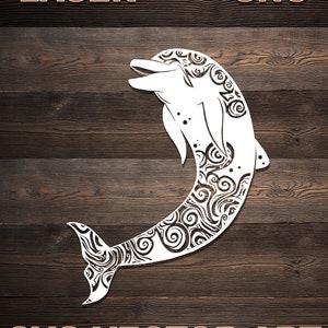 Delphin Mandala SVG-Datei - Laser, CNC, Cricut