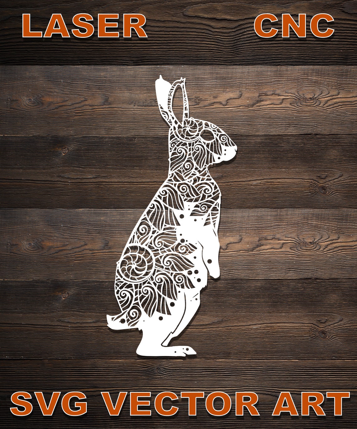 Rabbit Mandala SVG File - Laser, CNC, Cricut, Xtool, Diode, Fiber, Uv ...