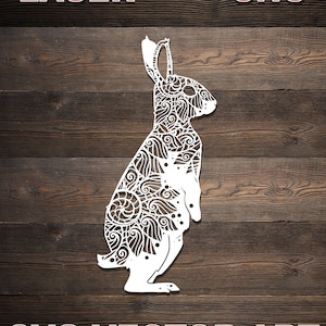 Fichier SVG Mandala de lapin - Laser, CNC, Cricut