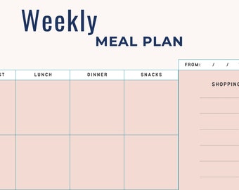 Printable Blank Weekly Meal Plan