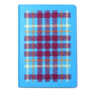 Cuaderno bordado a mano patrón azulejos escoceses burdeos cobre verde.moda objeto.textil dessin.croquis.design accesorio.regalo mujer y adolescente