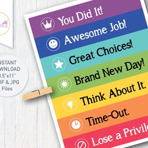 Clip Chart Toddler, Printable, Responsibility, Routine, Behavior (PDF & JPG Download)