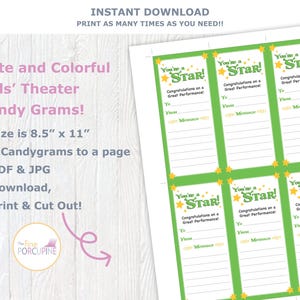 Shrek Jr. Musical Candy Grams – Theater Treat Tags (Digital Download)