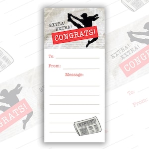 Newsies Inspired Candy Gram - School Theater Treat Tags - Actor Gift - Printable Candygrams - Digital Download