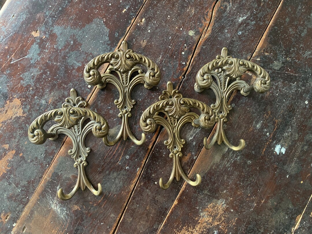 Vintage Brass Wall Hooks Towel Hook Coat Hook Coat and - Etsy