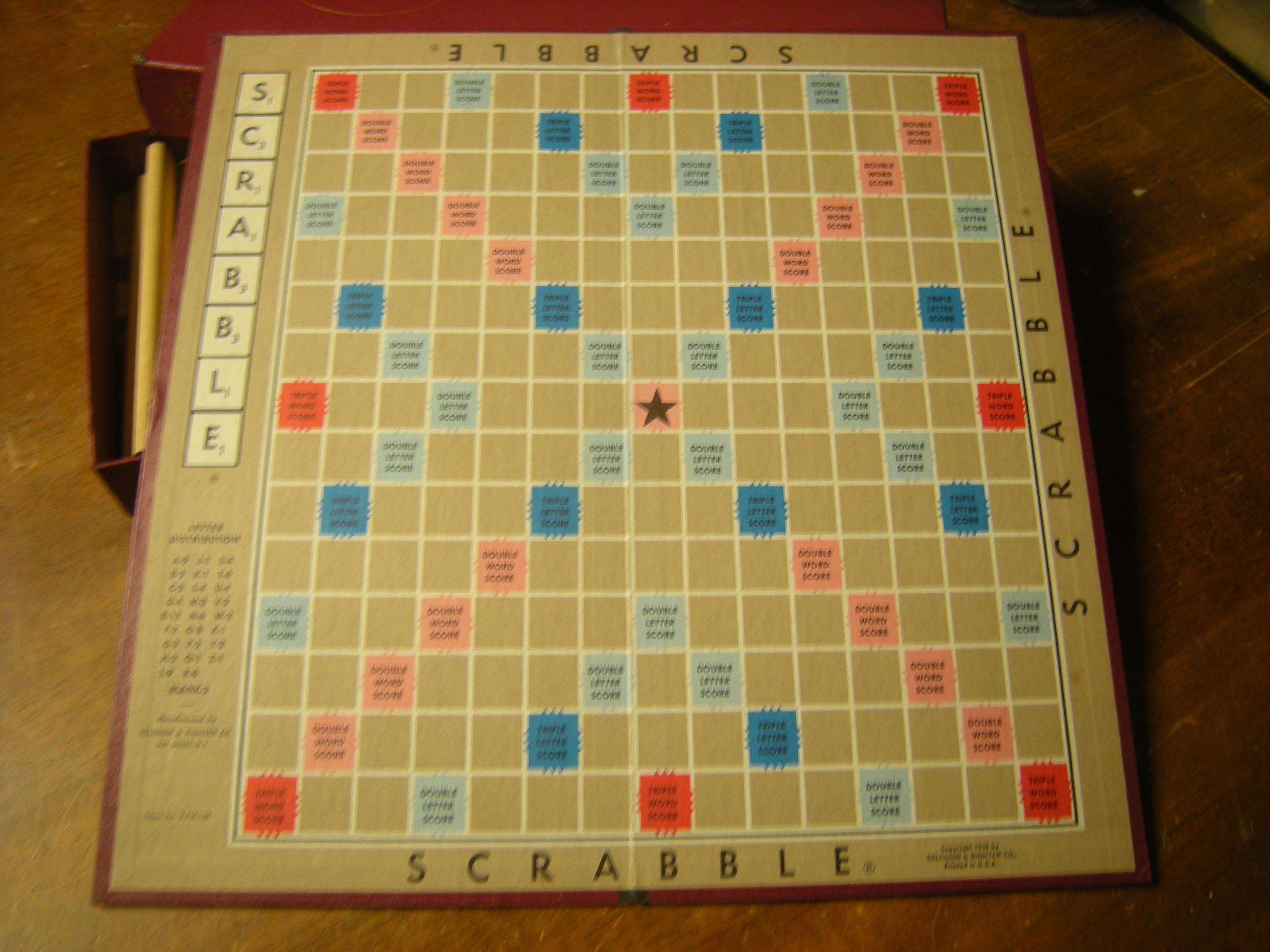 Vtge Scrabble Game-board-letters-racks-family Night-fun and Game ...