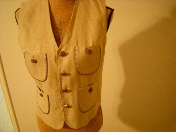 vintage howard wolf vest-women vest-made in USA-4… - image 1